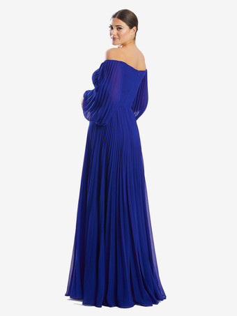 ブライダルマザードレス バトーネック 長袖 Aライン プリーツ フロアレングス ゲストドレス 結婚式用