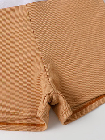 ロココ風ロリータ衣装 オレンジリボン フリル カラーブロック ノースリーブ ジャンプスーツ