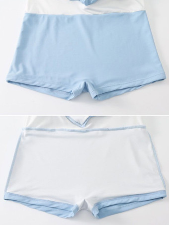 Abiti Lolita stile ROCOCO Tuta senza maniche scozzese con fiocchi celesti e volant