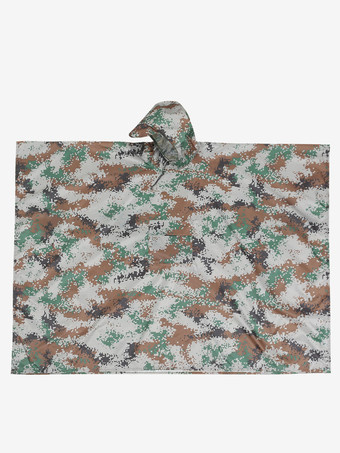 迷彩ハイキングスポーツフード付きレインコートケープレインコート大人用