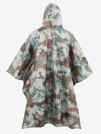 迷彩ハイキングスポーツフード付きレインコートケープレインコート大人用