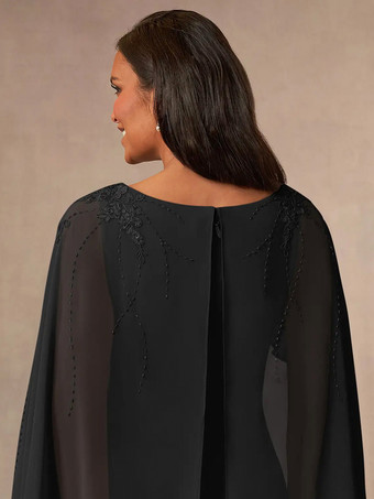 マザードレス Vネック ノースリーブ ジャンプスーツ アップリケ フロアレングス ウェディングゲストドレス