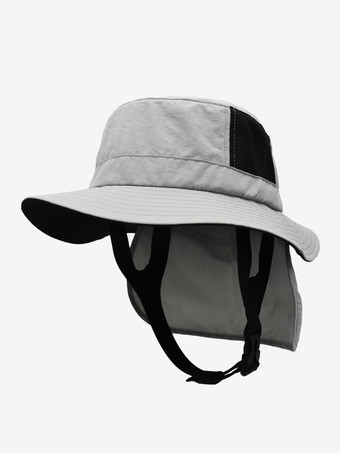 ライトグレー メンズハット シックなカラーブロック レースアップ ユニセックス サンハット