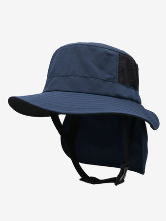 ディープブルーメンズハット シックなカラーブロック レースアップ ユニセックス サンハット