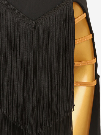 ラテンダンスドレス ブラック レディース 背中開き セクシー ライクラ スパンデックス ドレス ダンスコスチューム