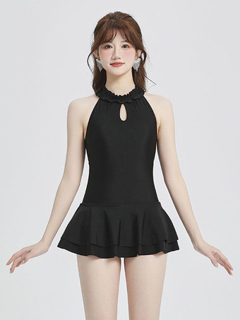 ブラック スイートロリータ衣装 ブラックフリル ノースリーブジャンプスーツ