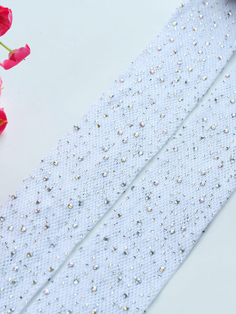 ホワイト ナイロンストッキング ラインストーン セクシー ナイトアウト クラブ パンスト