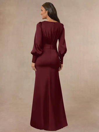 ブライダルマザードレス Vネック 長袖 マーメイドプリーツ ゲストドレス 結婚式用