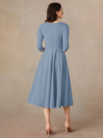 ブライダルマザードレス Vネック 3/4丈スリーブ Aライン ゲストドレス 結婚式用