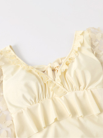 スイートロリータ衣装 エクリュホワイトフリル長袖ジャンプスーツ