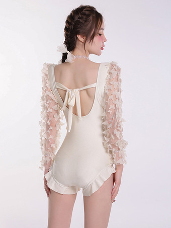 スイートロリータ衣装 エクリュホワイトフリル長袖ジャンプスーツ