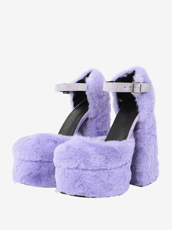 ライラックレディース ハイヒール プラットフォーム パンプス チャンキーヒール PUレザー