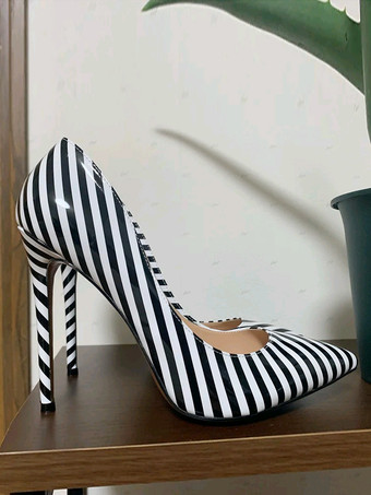 レディース ハイヒール ロートップ パンプス スティレットヒール PUレザー