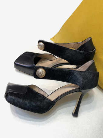 レディース ハイヒール ヴィンテージシューズ パンプス スティレットヒール ホースヘア