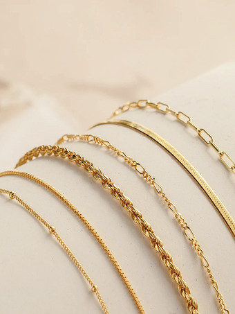 ブレスレット 多層ビーズ編みメッキ シックカジュアルブレスレット