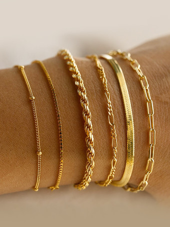 ブレスレット 多層ビーズ編みメッキ シックカジュアルブレスレット