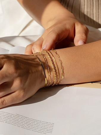 ブレスレット 多層ビーズ編みメッキ シックカジュアルブレスレット