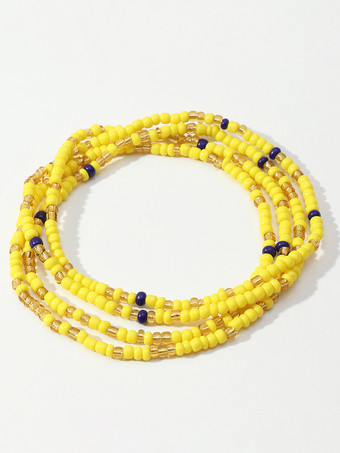 ボヘミアン アンクレット コルフル ビーズ レイヤード ビキニ アンクル ブレスレット