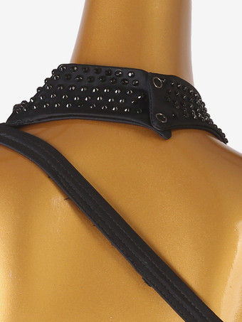 社交ダンス衣装 ブラック レディース ライクラ スパンデックス アシンメトリー ドレス ダンスドレス