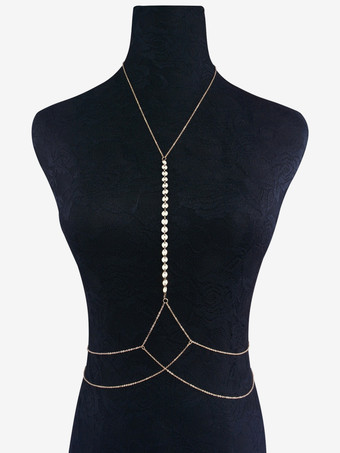 ボディチェーン コンク レイヤード ビキニ 水着 ビーチ バケーション ボディチェーン