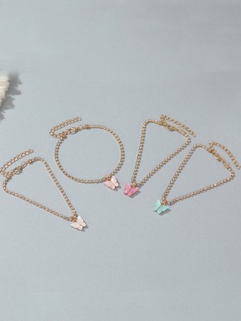 アンクレット ラインストーン バタフライ ビキニ バケーション アンクル ブレスレット