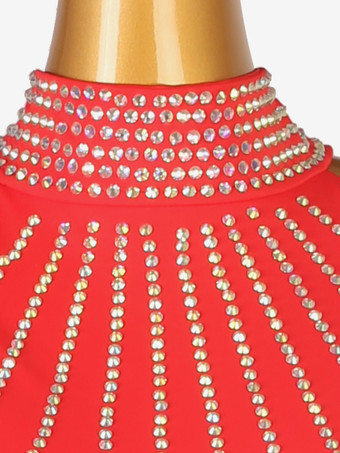 ラテンダンスコスチューム ブラック レディース スプリットフロント スパンコール ライクラ スパンデックス ドレス ダンスコスチューム