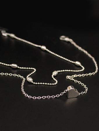 アンクレット レイヤード ハート ビーズ ループ リンク ビキニ アンクル ブレスレット