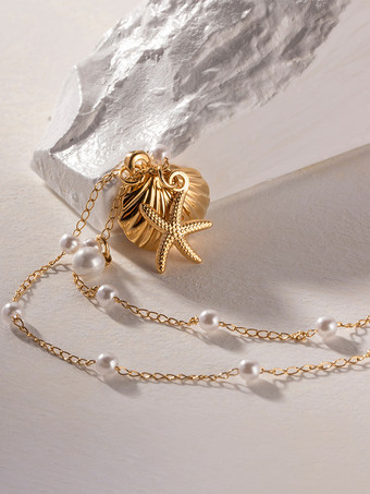 ネックレス パール シェル ヒトデ ビキニ バケーション シック ネックレス