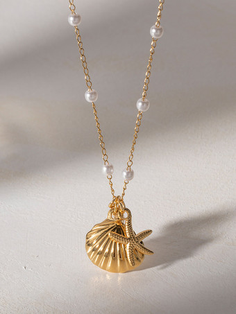 ネックレス パール シェル ヒトデ ビキニ バケーション シック ネックレス