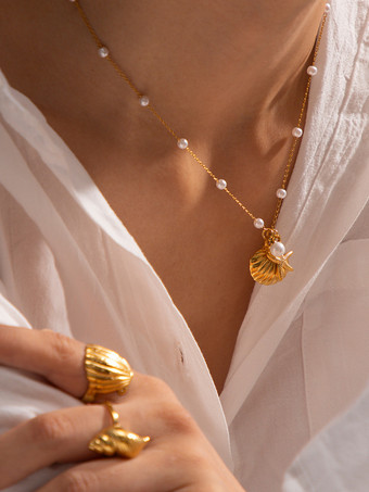 ネックレス パール シェル ヒトデ ビキニ バケーション シック ネックレス