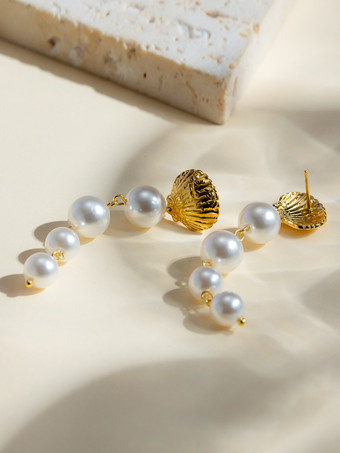 イヤリング シェルパール スタイリッシュ 繊細 イヤリング