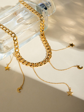 ステンレスネックレス ムーン スター ビキニ バケーション カジュアル シック ネックレス