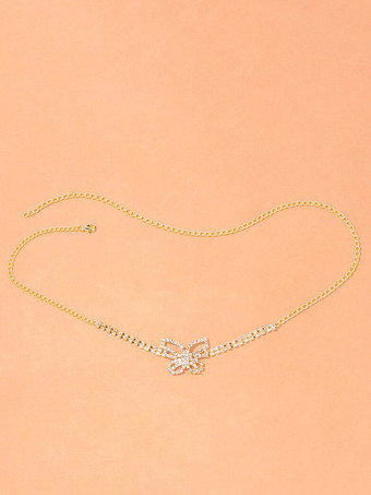 太ももチェーン バタフライスパークルクリスタルレッグチェーン