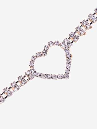 太ももチェーン ハート型 輝くクリスタル スタイリッシュなレッグチェーン