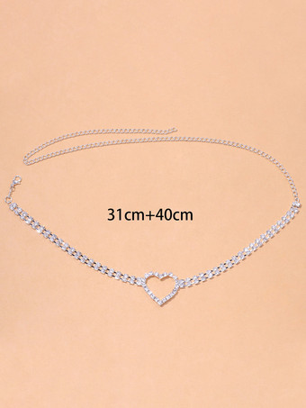 太ももチェーン ハート型 輝くクリスタル スタイリッシュなレッグチェーン