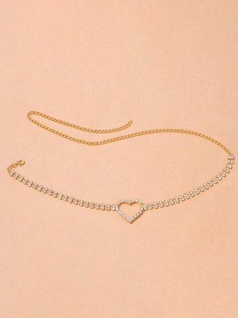 太ももチェーン ハート型 輝くクリスタル スタイリッシュなレッグチェーン