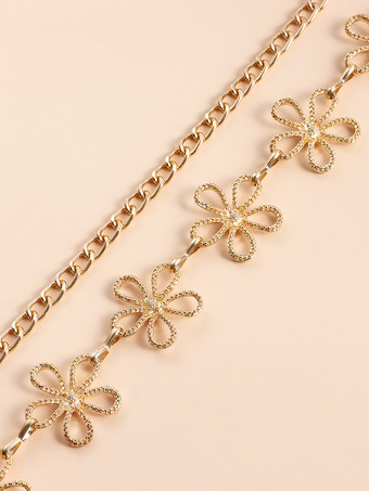 ボディチェーン 透かし彫り 花 ビキニ ビーチ 夏 ウエストチェーン