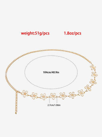 ボディチェーン 透かし彫り 花 ビキニ ビーチ 夏 ウエストチェーン