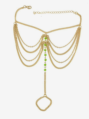 グリーン アンクレット メタル ビーチ 大人用 レディース ジュエリー