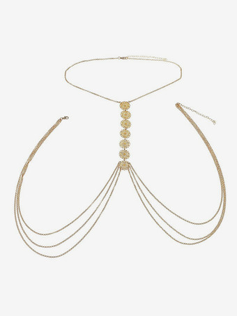 ボディチェーン レイヤード サンフラワー ビキニ ビーチ チェストチェーン