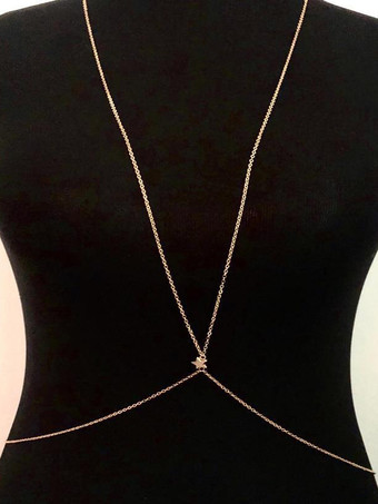 ボディチェーン シングルスターメッキビキニ サマービーチ チェストチェーン