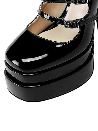 Women's Heel Sandals Round Toe Chunky Heel PU Leather Sandals