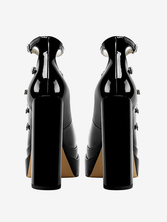 Women's Heel Sandals Round Toe Chunky Heel PU Leather Sandals