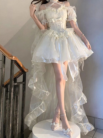 スイートロリータドレス ポリエステル 半袖 スイートドレス ロリータドレス