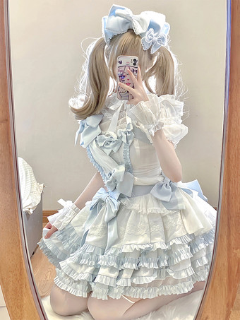 スイートロリータドレス ポリエステル ノースリーブロリータドレス