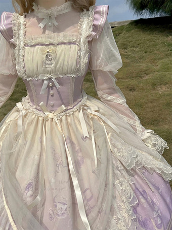 スイートロリータドレス ポリエステル ノースリーブ スイートジャンパー ロリータドレス