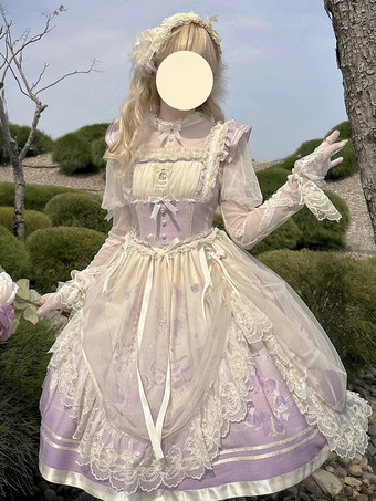 スイートロリータドレス ポリエステル ノースリーブ スイートジャンパー ロリータドレス