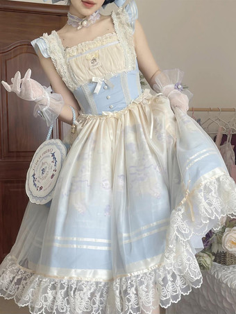 スイートロリータドレス ポリエステル ノースリーブ スイートジャンパー ロリータドレス