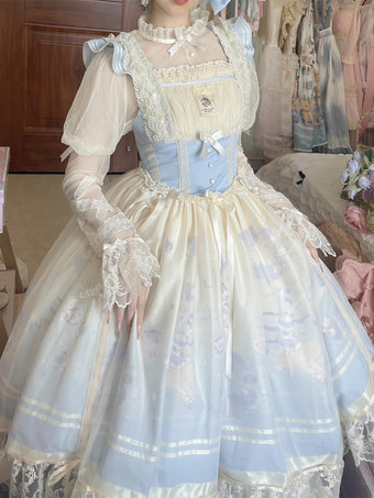 スイートロリータドレス ポリエステル ノースリーブ スイートジャンパー ロリータドレス