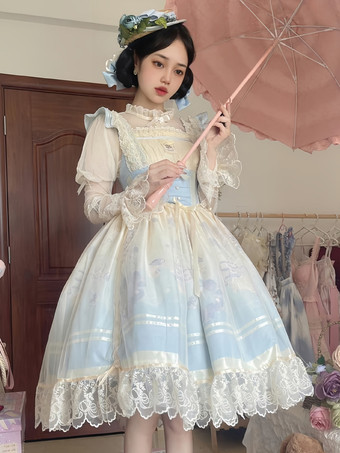 スイートロリータドレス ポリエステル ノースリーブ スイートジャンパー ロリータドレス